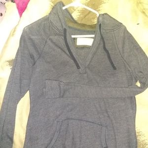 Navy blue Aeropostale hooded long sleeve t-shirt